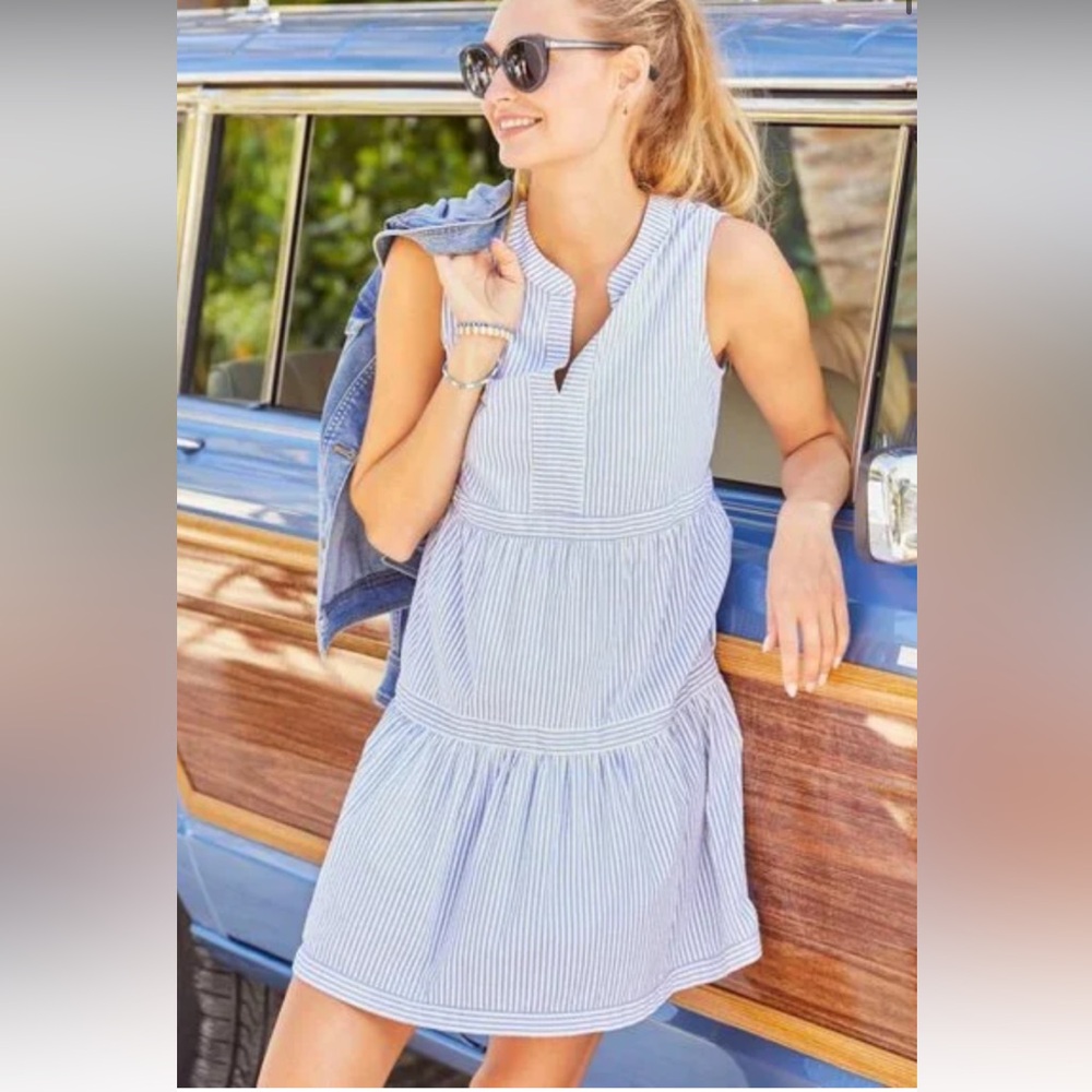 Vineyard vines harbor seersucker tiered dress